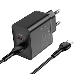 МЗП Hoco N35 Streamer PD45W (2C) + Type-C to Type-C Black - мініатюра 3