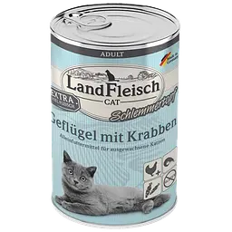 Консерви для котів LandFleisch Adult Cat Geflugel mit Krabben (птах, краб) 400 г