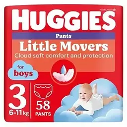 Підгузки Huggies Little Movers/Pants 3 Mega 6-11 кг для хлопчиків 58 шт.