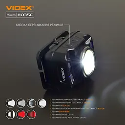 Налобний світлодіодний ліхтарик Videx VLF-H035C 410 Lm 5000 K (VLF-H035C) - мініатюра 5