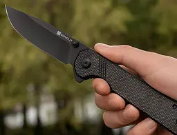 Ніж складаний Sencut Aetheris S24095-3 чорний Micarta, чорне лезо - мініатюра 8