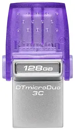 Накопичувач 128GB USB 3.2 Type-A Gen1 + Type-C DT microDuo 3C R200MB/s Kingston teh0013399