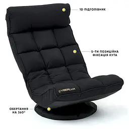 Геймерське крісло Mealux Cyberlux Flex Fabric Black (GM-03 B) - мініатюра 3