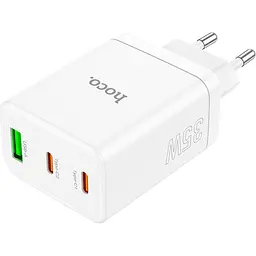 Мережевий зарядний пристрій Hoco N33 USB-A / 2 х USB-C 35W White [124887] - мініатюра 8