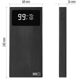 Батарея універсальна EMOS 10000mAh BETAQ 10, 22.5W, black (B0531B) - мініатюра 6