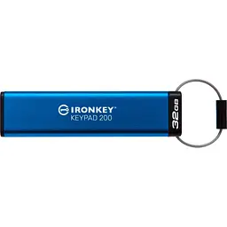 USB флеш накопичувач Kingston 32GB IronKey Keypad 200 AES-256 Encrypted Blue USB 3.2 (IKKP200/32GB) - мініатюра 5