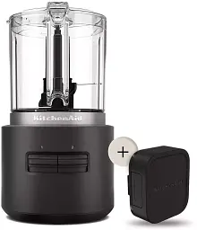 Кухонний мінікомбайн KitchenAid Go 5KFCR531BM 12V, бездротовий зі знімною батареєю, з акумулятором, чорний