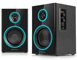 Компьютерные колонки 2.0 REAL-EL RS410 12Вт RGB Bluetooth Black - мініатюра 3