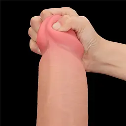 Фалоімітатор LoveToy Sliding-Skin Dual Layer Dong King Sized 36 см тілесний - мініатюра 16