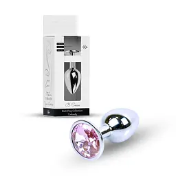 Анальна пробка B-Series Jewellery Silver Plug Rose, 7х2.7 см, рожевий - мініатюра 7