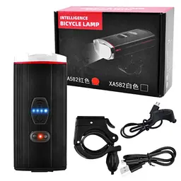 Велосипедний ліхтар фара XA582-2Т6 + дзвінок + кнопка + microUSB + Power Bank (6 режимів дзвінка) - мініатюра 3