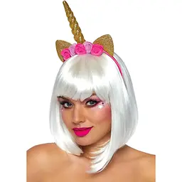 Ріг єдинорога Leg Avenue Golden unicorn flower headband