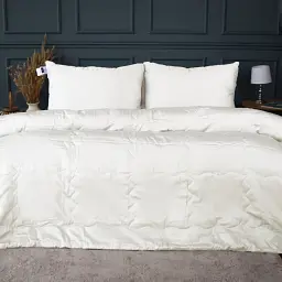 Літній постільний комплект MirSon Line Satin Premium Moko White Вовна Полуторний (2200010981261)