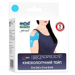 Кінезіологічний тейп MedTextile 5 см х 5 м синій