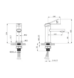 Змішувач для раковини Mixxus Lord 001 Nut Graphite (MI7137) - мініатюра 2