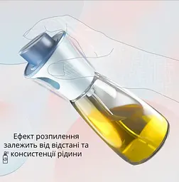 Розпилювач диспенсер пляшка спрей для олії, оцту, соусів, 180 мл скляний, Kitchen Master Блакитний 85582 - мініатюра 4