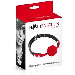 Класичний кляп з силіконовою кулькою Fetish Tentation silicone Gag Ball - мініатюра 2