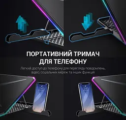 Охолоджувальна підставка для ноутбука до 17,3 дюймів GamePro GPCP-940 6xfans - мініатюра 12