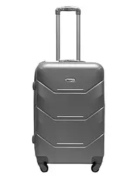 Валіза середня M ABS-пластик Milano bag 147M 66×46×29см 80л Срібна