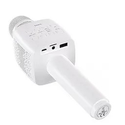 Мікрофон-колонка HOCO BK5 Cantando karaoke microphone bluetooth білий - мініатюра 3