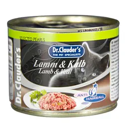 Консерви для котів Dr.Clauder's Selected Pearls Lamm&Veal з бараниною та телятиною для виведення вовни 200 г