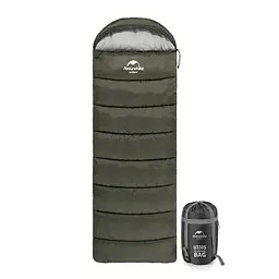 Спальник Naturehike U250S з капюшоном (NH20MSD07) 0°C - лівий - темно-зелений - мініатюра 2