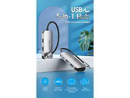 Док-станція для ноутбука Vention Hub 5-in-1 USB 3.1 Type-C (TNBHB) - мініатюра 7