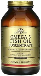 Риб'ячий жир Омега 3 Solgar Omega-3 Fish Oil 120 гелевых капсул