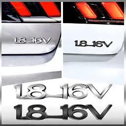 Емблема напис 1.8-16V Чорна 13х85 мм (Завод) - мініатюра 4