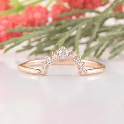 Каблучка з червоного золота з фіанітами 18 K-0281