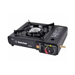 Портативная туристическая газовая плита с пьезоподжигом BDZ-155 c пластиковым кейсом + 5 баллонов, Happy Home 84043