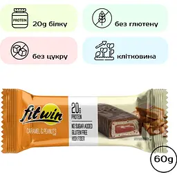 Батончик FitWin Caramel Peanuts 60 г - мініатюра 2