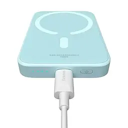 Магнітний портативний павербанк із бездротовою зарядкою Baseus Magnetic 20W 6000mAh для iPhone блакитний - мініатюра 6