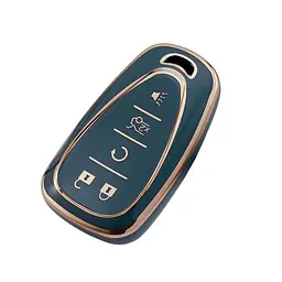 Чохол ключа Chevrolet сірий+золота окантовка (5 кнопок) TPU