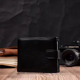 Горизонтальний чоловічий гаманець із натуральної шкіри ST Leather 22443 чорний - мініатюра 10
