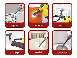 Пароочисник з функцією відпарювача на 360 мл ручний багатофункціональний парогенератор парова праска 2200Вт 5 насадок BITEK BT-4740 - мініатюра 6