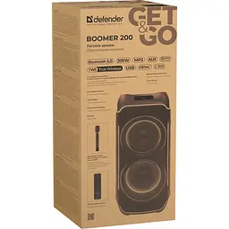 Акустична система 2.0 Defender Boomer 200, 200Вт BT/FM/TF/USB/MIC/AUX/GT, чорна - мініатюра 8