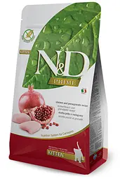 Беззерновий сухий корм Farmina N&D Grain Free PRIME CHICKEN & POMEGRANATE KITTEN для кошенят з куркою та гранатом 10 кг 