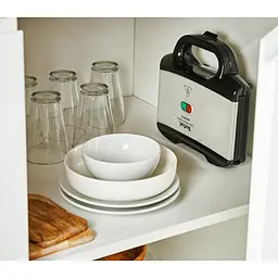 Сендвічмейкер Tefal Ultracompact 700 Вт 1 пластина-сендвіч корпус нержавіюча сталь/пластик чорний (SM155212) - мініатюра 11
