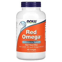 Червоний Дріжджовий Рис з Омега 3 та CoQ10 Red Omega - 180 софтгель Now Foods