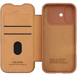 Шкіряний чохол-книжка Nillkin Qin Pro Camshield для Apple iPhone 17 (6.3) Brown - мініатюра 5