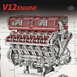 Конструктор Reobrix Двигун V12 Engine (33017) [171939] - мініатюра 6