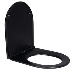 Сидіння для унітазу Qtap Robin Matt Black з мікроліфтом Slim Duroplast, Quick Release QT99HY2411MB - мініатюра 2