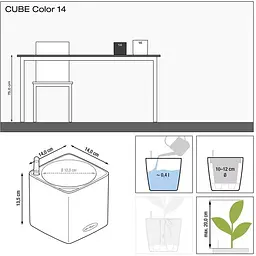 Вазон Lechuza Cube Color 14 пісочно-коричневий (13478) - мініатюра 4