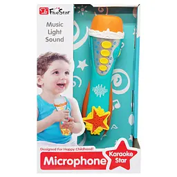 Дитячий іграшковий мікрофон 34564AB Turquoise звук, музика, регулятор гучності