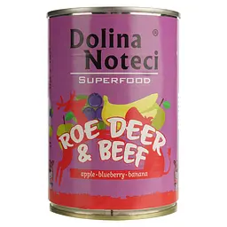 Вологий корм для собак Dolina Noteci Superfood з м'ясом козулі та яловичини 400 г - мініатюра 3