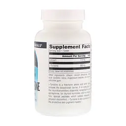 Амінокислота Source Naturals L-Тирозин 500 мг, L-Tyrosine, 100 таблеток (SNS-00190) - мініатюра 2