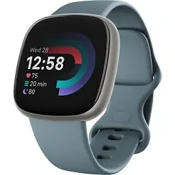 Смарт-годинник Fitbit Versa 4 Waterfall Blue/Platinum (FB523SRAG)