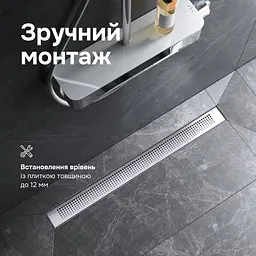 Трап для душу лінійний AM.PM Primeflow Cut Gradient 800 мм, універсальний затвор, хром (W02SC-P11-080-01SB) - мініатюра 7