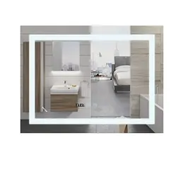 Дзеркало Mixxus WARM MR02-100x80 з LED Touch, Anti-fog, димером, регулюванням яскравості, годинником (MI6935) - мініатюра 1